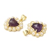 Natural Amethyst Pendants G-E599-05G-A03-3