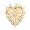 Brass Micro Pave Clear Cubic Zirconia Pendants ZIRC-M108-29-G-1