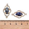 Natural Lapis Lazuli Faceted Connector Charms G-B081-01G-03-3