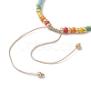 Rainbow Style Glass Seed Beads Braided Bead Bracelets for Women BJEW-JB10064-4