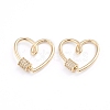 Brass Micro Pave Clear Cubic Zirconia Screw Carabiner Lock Charms X-ZIRC-I041-01G-1