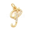 Brass Micro Pave Clear Cubic Zirconia Pendants CU-CBA7939-01P-G-1