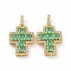 Brass Micro Pave Clear Cubic Zirconia Pendants ZIRC-F135-24G-03B-2
