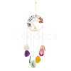 Chakra Flat Round with Tree of Life Wire Wrapped Wind Chimes HJEW-H054-01-1