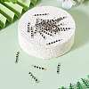Transparent Glass Beads Connector Charms PALLOY-TA00135-4