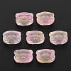 Two Tone Transparent Spray Painted Glass Beads GLAA-T022-03-C06-1