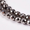 Electroplate Non-magnetic Synthetic Hematite Beads Strands X-G-J169B-4mm-07-3