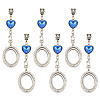 6Pcs Alloy Oval Locket Pendants PALLOY-MA00005-1