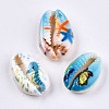 Printed Natural Cowrie Shell Beads SHEL-S266-21-2