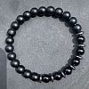 Natural Obsidian Agate Round Beads Stretch Bracelets for Men Women UT1293-2-1