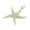 Brass Micro Pave Sky Blue Cubic Zirconia Pendants CU-CBA4A93-01C-G-2