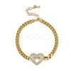 Rack Plating Brass Bracelets with Cubic Zirconia for Women BJEW-D047-01G-01-1
