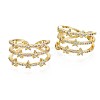 Brass Micro Pave Clear Cubic Zirconia Cuff Rings X-RJEW-S044-084-NF-2