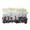 12 Constellation Natural Mixed Gemstone Chip Beaded Stretch Bracelets Sets for Women Men BJEW-JB10264-12-1