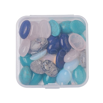 Natural & Synthetic Mixed Gemstone Cabochons G-JP0001-12-1