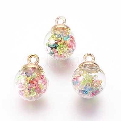 Transparent Glass Bottle Pendants LS-GLAA-L018-02-1