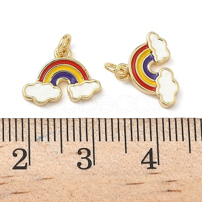 Brass Enamel Charms KK-P326-06G-1