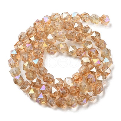 Transparent Electroplate Glass Beads Strands EGLA-F160-01D-1