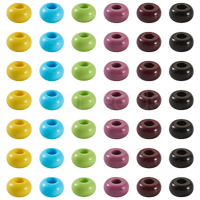 120Pcs 6 Colors Opaque Acrylic European Beads SACR-TA0001-24-1