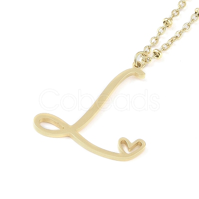 304 Stainless Steel Pendant Necklaces NJEW-H029-02G-L-1