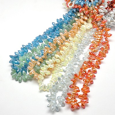Electroplate Glass Beads Strands EGLA-A001-6x12mm-FM2-1