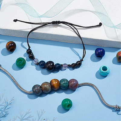 28Pcs 7 Styles Mixed Gemstone European Beads G-PH0002-37-1