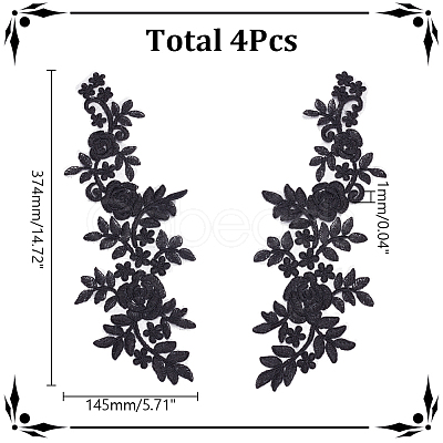 Polyester Lace Flower Cloth Patches AJEW-WH0816-089-1