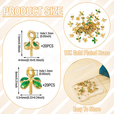 40Pcs 2 Styles Brass Enamel Eye Pin Peg Bails KK-TA0003-44-1