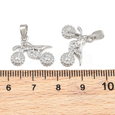 Brass Micro Pave Clear Cubic Zirconia Pendants CU-CBABDE1-04P-1