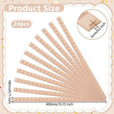 24Pcs Wood Carving Waistline Edge Strips for Living Room Background Wall Decorative DIY-WH0622-555C-1