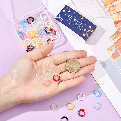 72Pcs 12 Colors Resin Hoop Earrings EJEW-SC0001-88-1