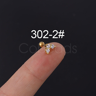 Heart 316L Surgical Stainless Steel Micro Pave Cubic Zirconia Cartilage Earrings WGC0D6C-02-1