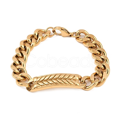 Cuban Link Chain Bracelets Hand Polished BJEW-D379-06G-1