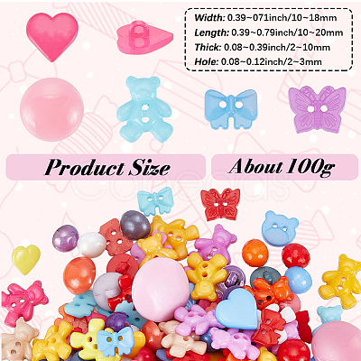 100G Plastic Buttons BUTT-SP0001-24-1