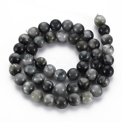 Natural Hawk's Eye Beads Strands G-S333-8mm-034-1