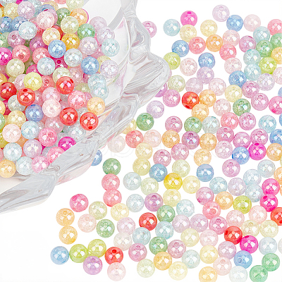 Transparent Crackle Acrylic Beads PACR-PA0001-18A-1