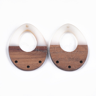 Resin & Walnut Wood Chandelier Components Links RESI-S367-04E-1