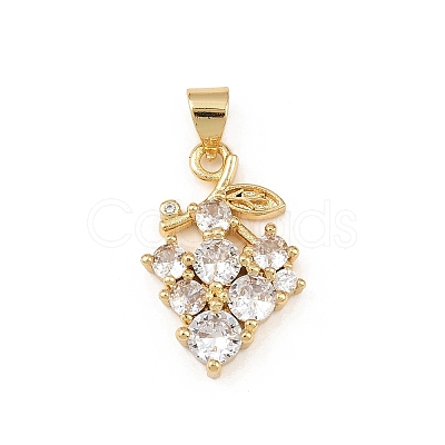 Brass Pave Cubic Zirconia Pendants KK-F919-28G-03-1
