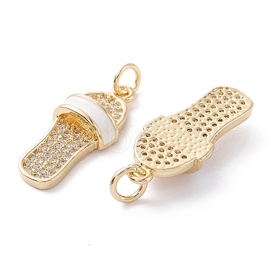 Brass Micro Pave Clear Cubic Zirconia Pendants X-ZIRC-A019-11G-1