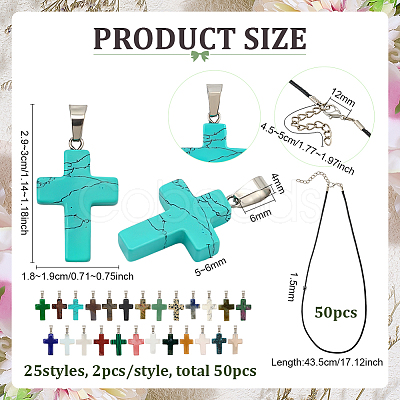 DIY Cross Pendant Necklace Making Kits DIY-FG0008-32-1