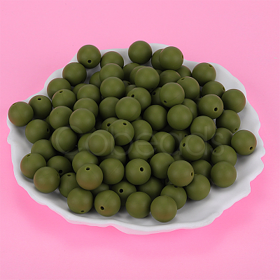 Round Silicone Focal Beads SI-JX0046A-137-1