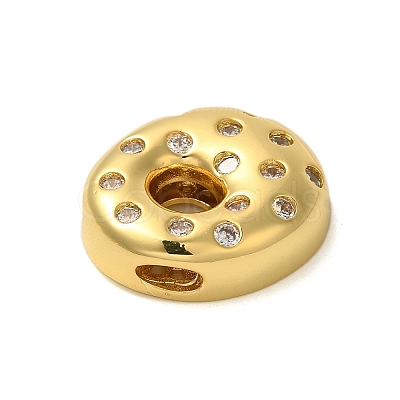 Rack Plating Brass Micro Pave Clear Cubic Zirconia Perdants KK-C067-11G-O-1