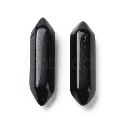Natural Obsidian Double Terminal Pointed Pendants G-C007-02B-07-1