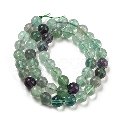 Natural Rainbow Fluorite Bead Strands G-P255-01-8mm-1
