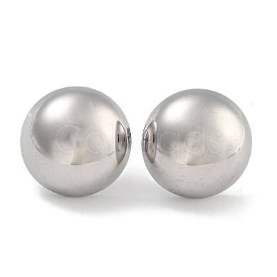 304 Stainless Steel Half Round Stud Earrings for Women EJEW-U022-03P-1