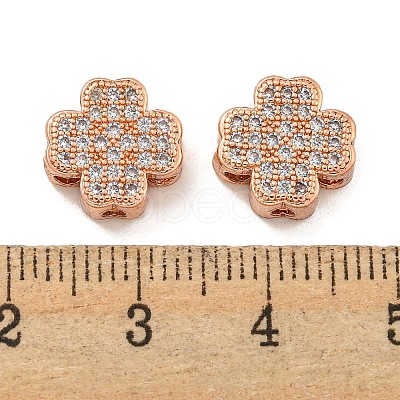 Brass Cubic Zirconia Beads KKB-L215-031RG-1