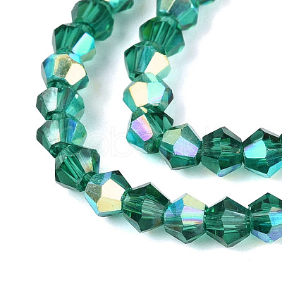 AB Color Plated Transparent Glass Beads Strands GLAA-G127-01P-1