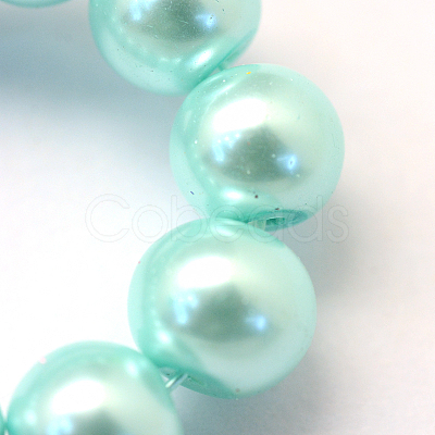 Baking Paint Pearlized Glass Pearl Round Bead Strands HY-Q003-6mm-45-1