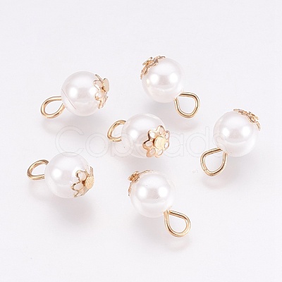 Imitation Pearl Charms IFIN-K038-03LG-1