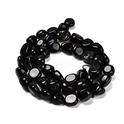 Natural Black Agate(Dyed & Heated) Beads Strands G-P568-C16-01-1